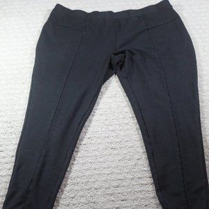 Grace Elements Size L Black Mid Rise Slim Leg Pull On Stretch Trousers